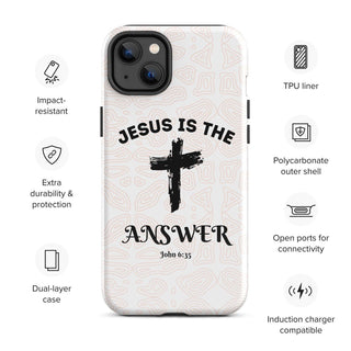 Jesus Is The Answer Tough Case for iPhone® ShellMiddy Jesus Is The Answer Tough Case for iPhone® Mobile Phone Case tough-case-for-iphone-glossy-iphone-14-plus-front-65050e11853a2 tough-case-for-iphone-glossy-iphone-14-plus-front-65050e11853a2-3