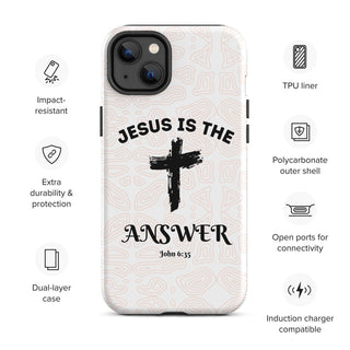 Jesus Is The Answer Tough Case for iPhone® ShellMiddy Jesus Is The Answer Tough Case for iPhone® Mobile Phone Case tough-case-for-iphone-matte-iphone-14-plus-front-65050e1185427 tough-case-for-iphone-matte-iphone-14-plus-front-65050e1185427-8