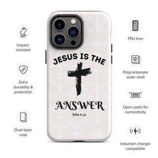 Jesus Is The Answer Tough Case for iPhone® ShellMiddy Jesus Is The Answer Tough Case for iPhone® Mobile Phone Case tough-case-for-iphone-glossy-iphone-14-pro-max-front-65050e11855c7 tough-case-for-iphone-glossy-iphone-14-pro-max-front-65050e11855c7-2