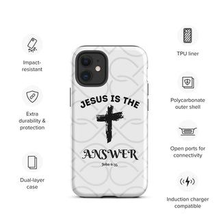 Jesus is the Answer Tough Case for iPhone® ShellMiddy Jesus is the Answer Tough Case for iPhone® Mobile Phone Case tough-case-for-iphone-glossy-iphone-12-mini-front-65050d6bd9923 tough-case-for-iphone-glossy-iphone-12-mini-front-65050d6bd9923-3