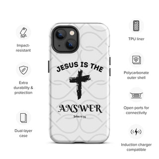 Jesus is the Answer Tough Case for iPhone® ShellMiddy Jesus is the Answer Tough Case for iPhone® Mobile Phone Case tough-case-for-iphone-glossy-iphone-13-front-65050d6bd9bf0 tough-case-for-iphone-glossy-iphone-13-front-65050d6bd9bf0-3