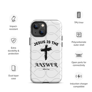 Jesus is the Answer Tough Case for iPhone® ShellMiddy Jesus is the Answer Tough Case for iPhone® Mobile Phone Case tough-case-for-iphone-matte-iphone-13-mini-front-65050d6bd9bab tough-case-for-iphone-matte-iphone-13-mini-front-65050d6bd9bab-7