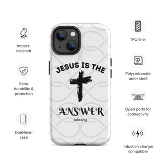 Jesus is the Answer Tough Case for iPhone® ShellMiddy Jesus is the Answer Tough Case for iPhone® Mobile Phone Case tough-case-for-iphone-glossy-iphone-14-front-65050d6bd9da7 tough-case-for-iphone-glossy-iphone-14-front-65050d6bd9da7-0