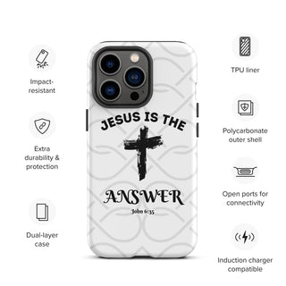 Jesus is the Answer Tough Case for iPhone® ShellMiddy Jesus is the Answer Tough Case for iPhone® Mobile Phone Case tough-case-for-iphone-matte-iphone-13-pro-front-65050d6bd9cd7 tough-case-for-iphone-matte-iphone-13-pro-front-65050d6bd9cd7-4