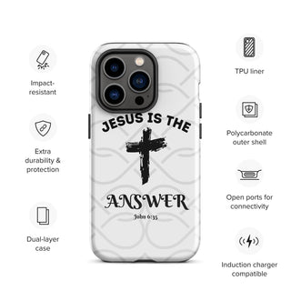 Jesus is the Answer Tough Case for iPhone® ShellMiddy Jesus is the Answer Tough Case for iPhone® Mobile Phone Case tough-case-for-iphone-glossy-iphone-14-pro-front-65050d6bd9ec1 tough-case-for-iphone-glossy-iphone-14-pro-front-65050d6bd9ec1-17