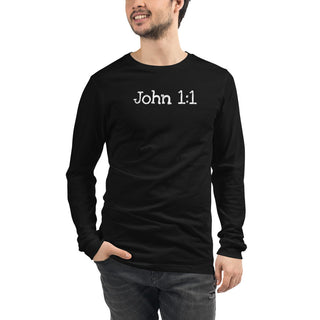 John 1:1 T-Shirt ShellMiddy John 1:1 T-Shirt Shirts & Tops unisex-long-sleeve-tee-black-front-624376a49ebc3 unisex-long-sleeve-tee-black-front-624376a49ebc3-7