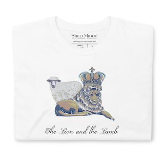 King Lion and Lamb T-Shirt ShellMiddy King Lion and Lamb T-Shirt Shirts & Tops unisex-basic-softstyle-t-shirt-white-front-6459c26ce55b8 unisex-basic-softstyle-t-shirt-white-front-6459c26ce55b8-2