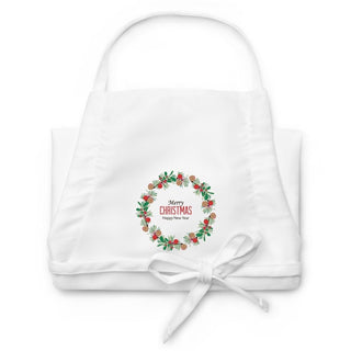 Pine Cone Wreath Embroidered Apron ShellMiddy Pine Cone Wreath Embroidered Apron Aprons Merry Christmas Pine Cone Wreath Embroidered Apron Adult Size embroidered-apron-white-front-632a299780442 embroidered-apron-white-front-632a299780442-4