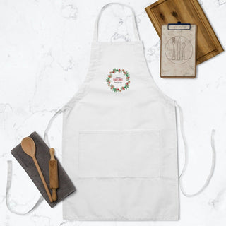 Pine Cone Wreath Embroidered Apron ShellMiddy Pine Cone Wreath Embroidered Apron Aprons Merry Christmas Pine Cone Wreath Embroidered Apron for cooking embroidered-apron-white-front-632a2997804ae embroidered-apron-white-front-632a2997804ae-0