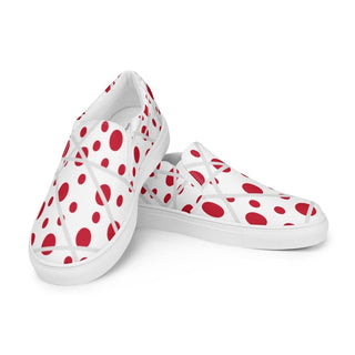 Red Polka Dot Slip-on Canvas Shoes ShellMiddy Red Polka Dot Slip-on Canvas Shoes Shoes Red Polka Dot Slip-on Canvas Shoes White womens-slip-on-canvas-shoes-white-left-front-62ba296a7a31f womens-slip-on-canvas-shoes-white-left-front-62ba296a7a31f-3